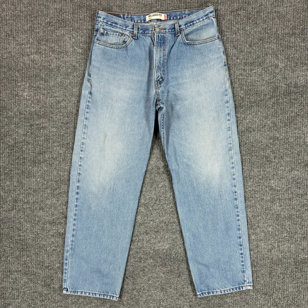 Levi's 550 Mens Straight Jeans 38x32 Blue Denim Relaxed Fit Cotton Mid Rise